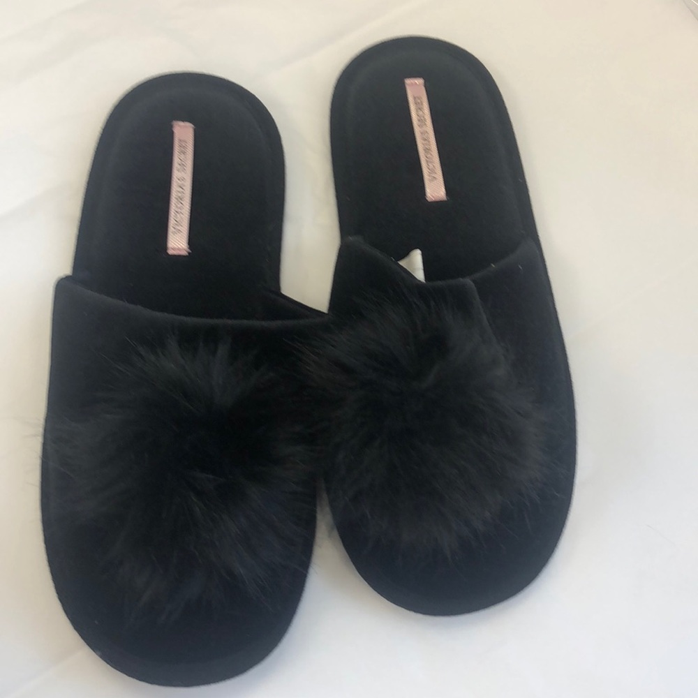 (Victoria secret) black slippers shoes